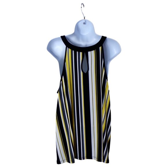 TORRID Blouse Stretch Halter Sleeveless Yellow Black White Sz 0/12/L #443 - Picture 2 of 7